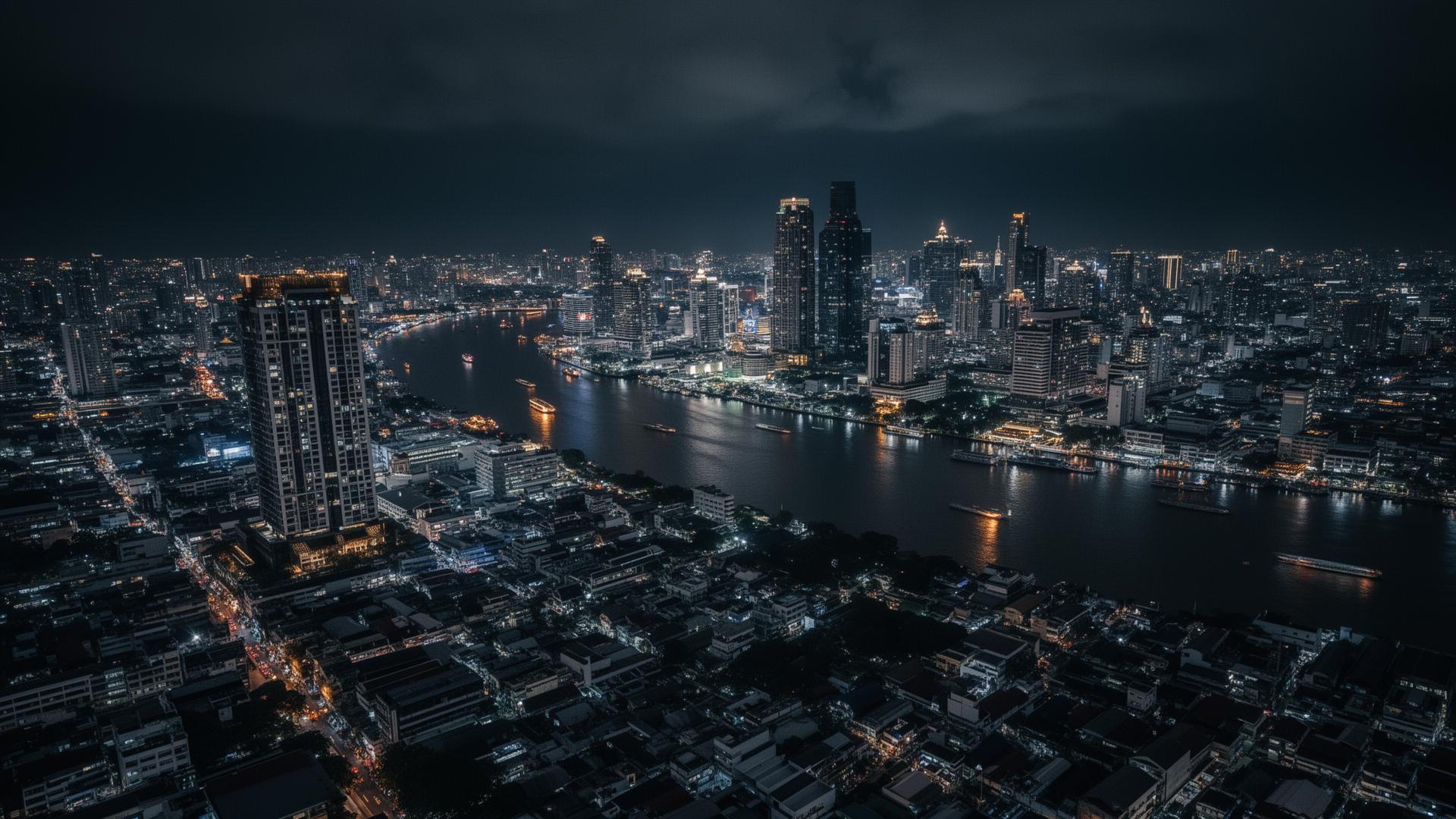 Bangkok skyline at night, NOIRR premium vehicle rental
