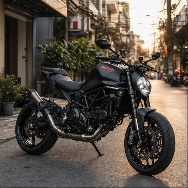 Ducati Monster Front view in Bangkok, NOIRR