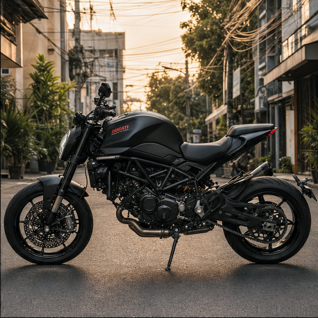 Ducati Monster Side view in Bangkok, NOIRR